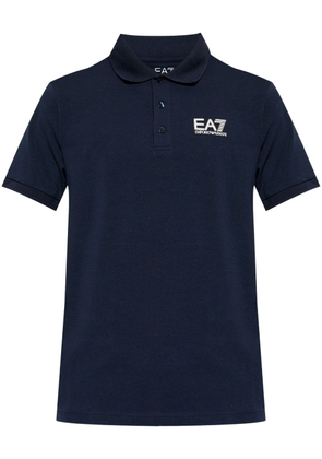 Ea7 Emporio Armani logo-print polo shirt - Blue