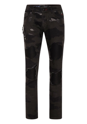 Philipp Plein camouflage-print skinny jeans - Black