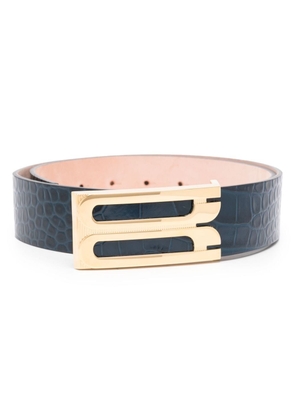 Victoria Beckham corcodile-effect leather belt - Blue