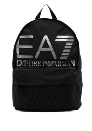 Ea7 Emporio Armani logo print backpack - Black