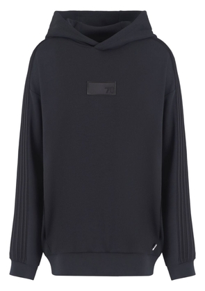 Ea7 Emporio Armani logo-rubberised hoodie - Black