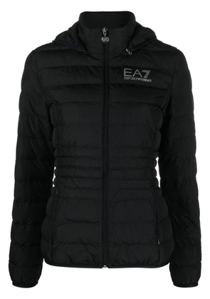 Ea7 Emporio Armani logo-print puffer jacket - Black