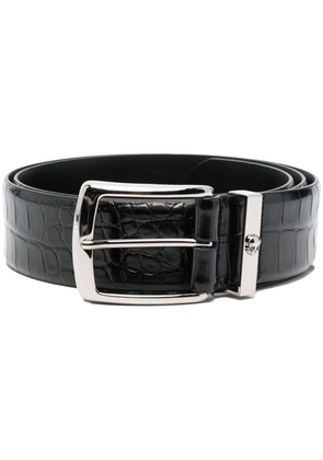 Philipp Plein crocodile-embossed leather belt - Black