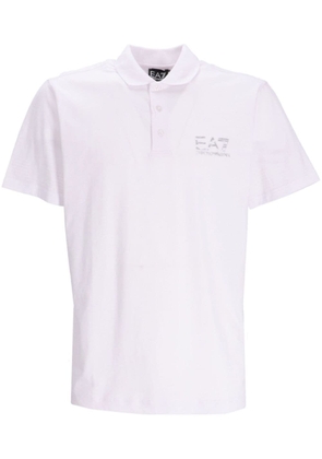 Ea7 Emporio Armani logo-patch cotton polo shirt - White