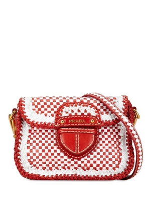 Prada Pre-Owned 2010-2023 Woven Madras crossbody bag - Red