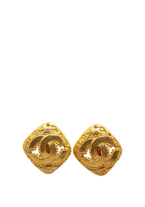 CHANEL Pre-Owned 1996 Gold Plated CC Clip On costume earrings