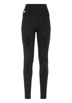 Philipp Plein high-waisted crystal-embellished leggings - Black