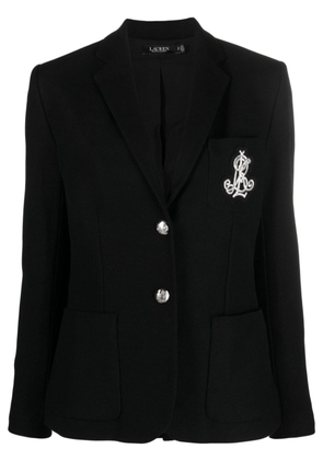 Lauren Ralph Lauren embroidered-logo single-breasted blazer - Black