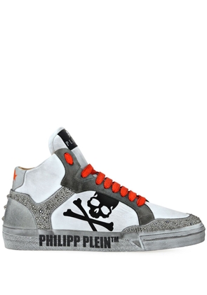 Philipp Plein Strass Retrokickz TM Hi-Top Sneakers - White