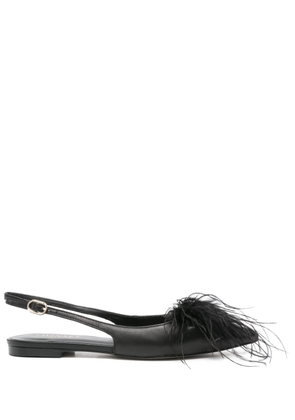 TWINSET feather-detailed ballet flats - Black