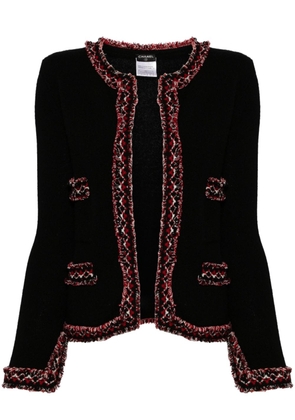 CHANEL Pre-Owned 2003 fringe-detail cardigan - Black