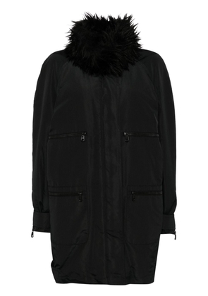 CHANEL Pre-Owned 2000s faux fur-trim parka - Black