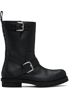 Stella McCartney Black Trace Buckle-Strap Biker Boots