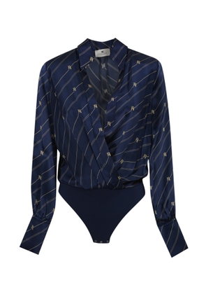 Elisabetta Franchi Georgette Body Shirt With Logo Print