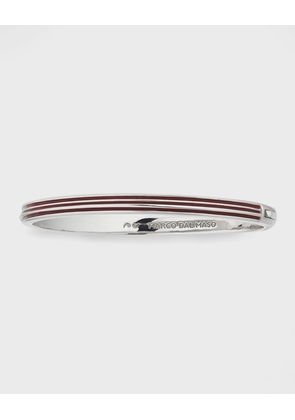 Polished Silver Cuff with Red Enamel