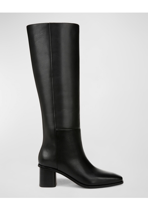 Gerrie Leather Square-Toe Knee Boots