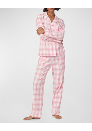 Plaid-Print Poplin Classic Pajama Set