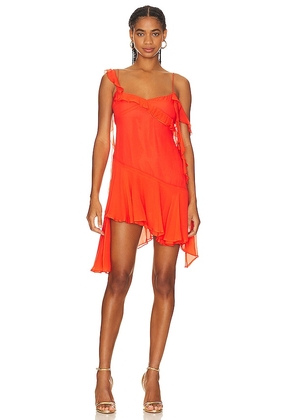 The Andamane Miranda Ruffle Mini Dress in Orange. Size 44/L.