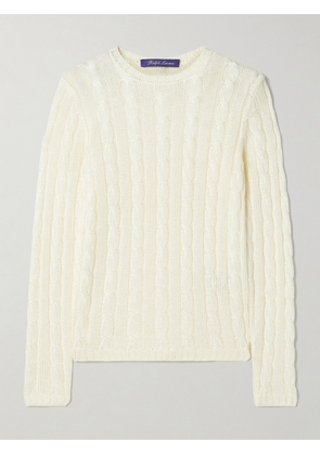 Ralph Lauren Collection - Cable-knit Silk Sweater - Cream - xx small,x small,small,medium,large,x large