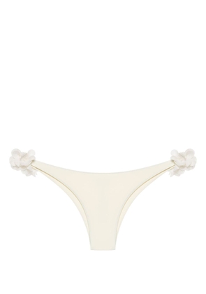 La Reveche Rasha floral-appliqué bikini bottom - White