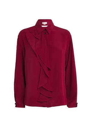 Victoria Beckham Silk Ruffle-Trim Blouse