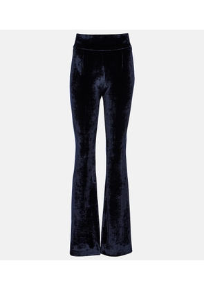 Galvan Sculpted high-rise velvet straight pants