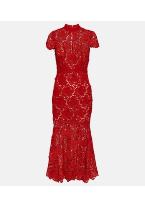 Self-Portrait Floral lace midi dress