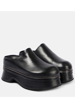 Alexander McQueen Leather platform clogs