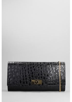 Giuseppe Zanotti Montserrat Crocco Clutch In Black Leather