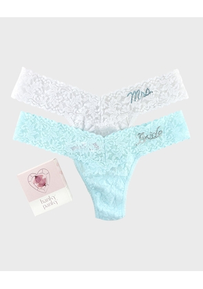 Bride & Mrs. Low-Rise Lace Thong Gift Set