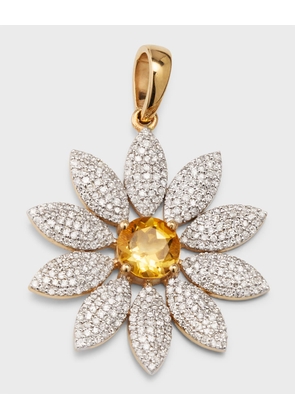 Pave Diamond and Citrine Daisy Charm