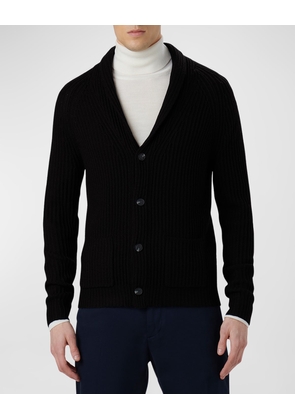 Men's Ribbed Shawl Cardigan Sweater