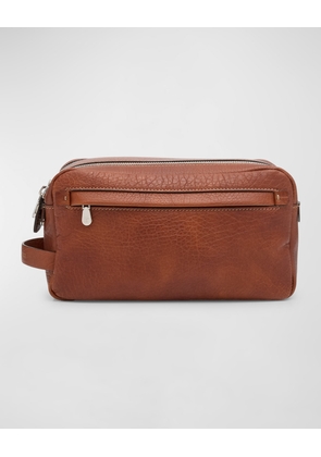 Men's Leather Zip Toiletry Bag