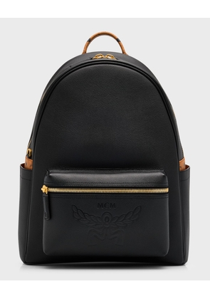 Men's Stark Embossed Logo Leather Backpack