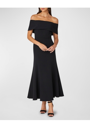 Ria Off-Shoulder Stretch Crepe Maxi Dress