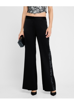 Lace-Inset Straight Pants