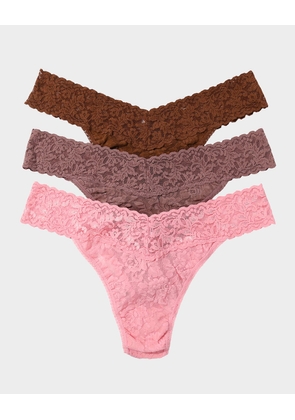 3-Pack Original-Rise Multicolor Lace Thongs