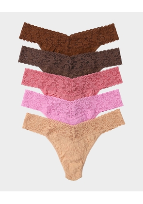 5-Pack Original-Rise Multicolor Lace Thongs