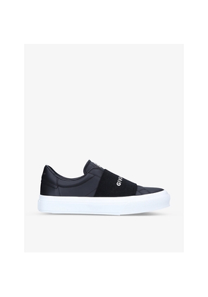 Mens Givenchy City Court logo-embroidered leather low-top trainers