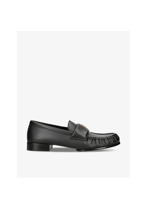 Womens Givenchy Logo-plaque leather loafers