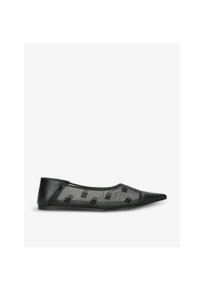 Womens Givenchy Monogram mesh and leather ballet flats