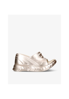 Womens Givenchy Marshmallow chunky-sole metallic-rubber wedge mules