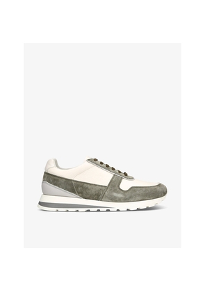 Mens Brunello Cucinelli Mixed Runner leather low-top trainers