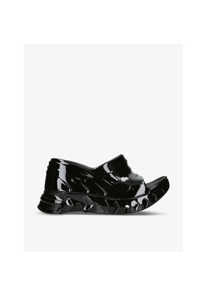 Womens Givenchy Marshmallow patent-rubber wedge mules