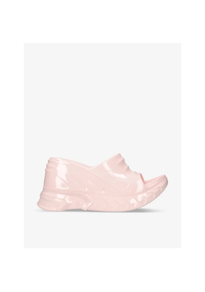 Womens Givenchy Marshmallow patent-rubber wedge mules