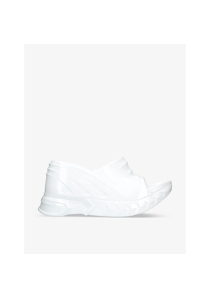 Womens Givenchy Marshmallow patent-rubber wedge mules