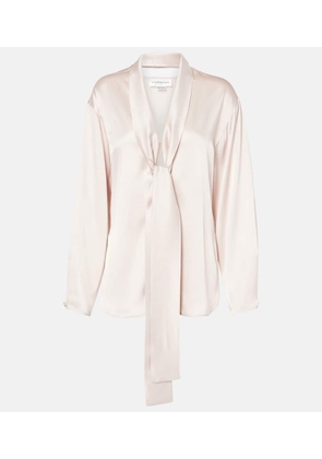 Victoria Beckham Tie-neck satin blouse