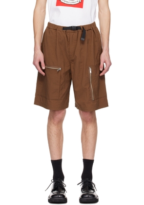 UNDERCOVER Brown Zip Shorts