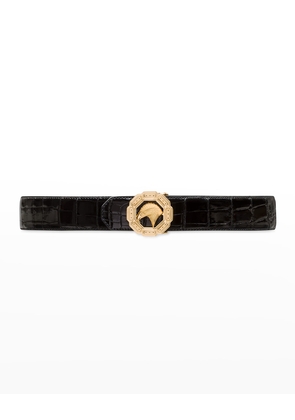 Men's Eagle-Buckle Crocodile Belt