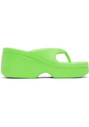 forBitches Green Platform Flip Flops